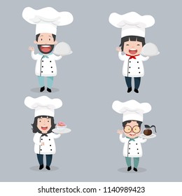 Set of chef characters  vector