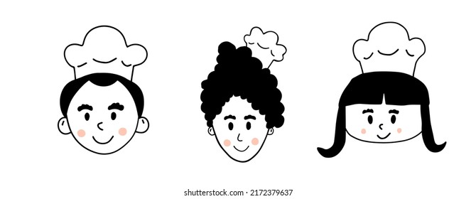Mit Koch-Koch-Figuren in doodlen handgezeichnet