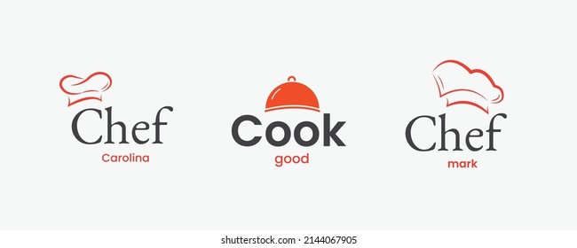 set of chef cooking logo design