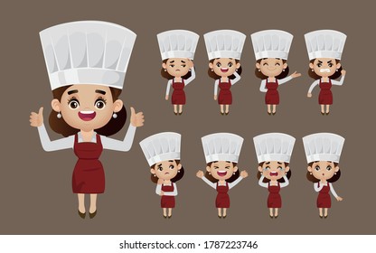 Set Cook Character Emoticons Cook Avatars Stock Vector (Royalty Free ...