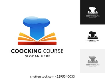 Juego de sombrero y logotipo del libro del chef adecuado para la clase de cocina