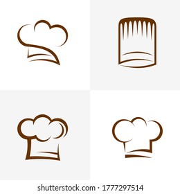 Set of Chef Hat Logo Design Template Vector, Icon Symbol, Creative Design Concepts