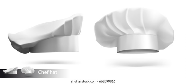 Set of chef hats isolated on white background. Vector illustration. Ready for your design.