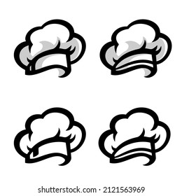 Set of chef hats vector icons image.