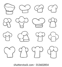 set of chef hats, Vector illustration on white background