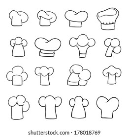 set of chef hats, white chef hat