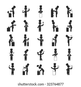 Set of chef  , Human pictogram Icons , eps10 vector format