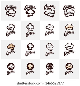 Set of Chef logo Design Vector. Cooking logo template. Bakery logo template. Chef Hat Logo Template vector