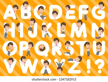 A set of Chef men designed with alphabet.Characters with fun expressions pose various poses.It's vector art so it's easy to edit.
