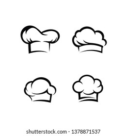 Set Of Chef's hat Logo Design Inspiration Vector