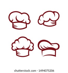 Set Of Chef's hat Logo Design Inspiration Vector