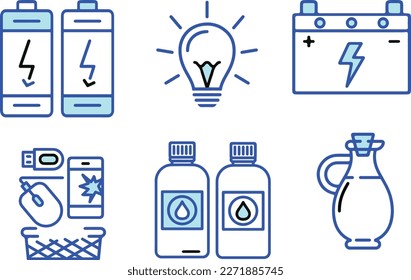 Symbol für einfache Flachbandkabeln der Chemiebatterie