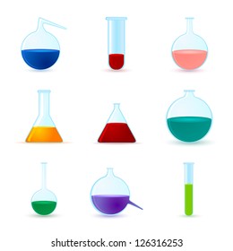 set of chemical icons