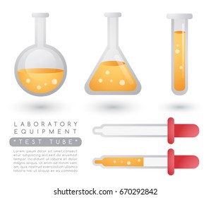 Set of Chemical Lab Equipment  : Vector Illustration