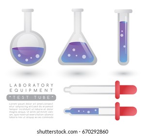 Set of Chemical Lab Equipment  : Vector Illustration