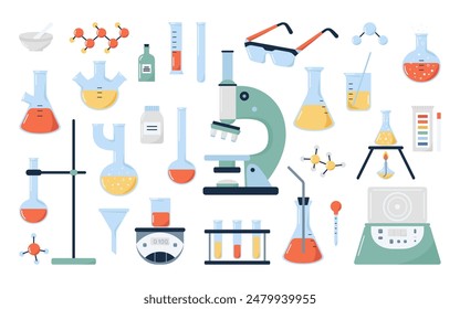 Set of chemical laboratory stuff