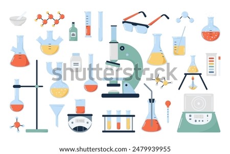Set of chemical laboratory stuff