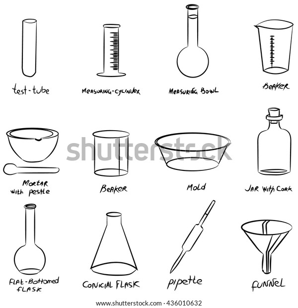 Set Chemical Supplies Test Tubes Pipettes Stock Vector (Royalty Free ...