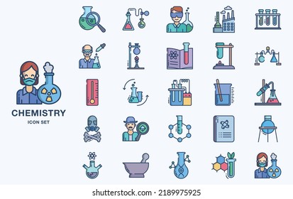 Set of Chemistry and experiment vector icons