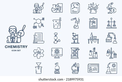 Set of Chemistry and experiment vector icons