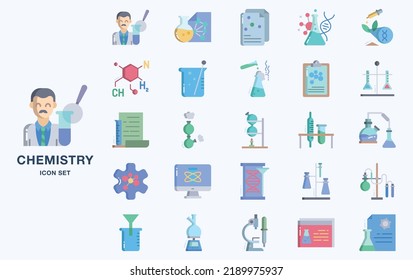 Set of Chemistry and experiment vector icons