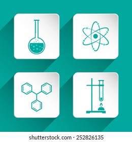 Set of chemistry icons for design. Vector illustration