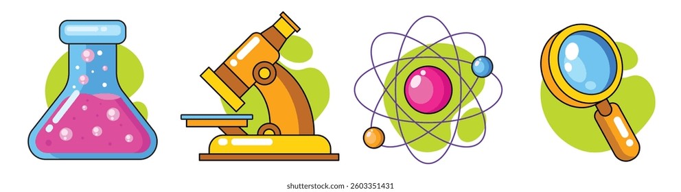 Set of chemistry and science element vector illustration