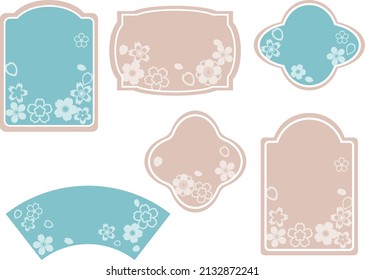 A set of cherry blossom decorative frame