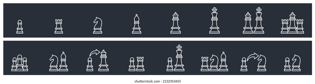 set of Chess elements symbol template for graphic and web design collection logo vector illustration