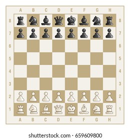 Set of chess figures with checkmate board.