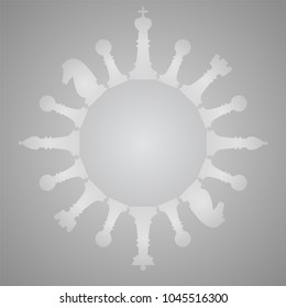 Set of chess figures. Chess elements collection. Flat style chess figures isolated. Vector illustration.