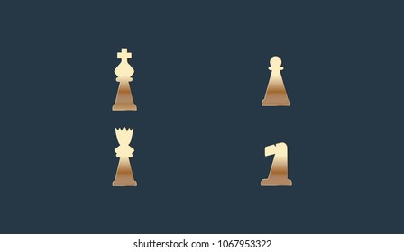 Set of Chess Icon Logo Design Element