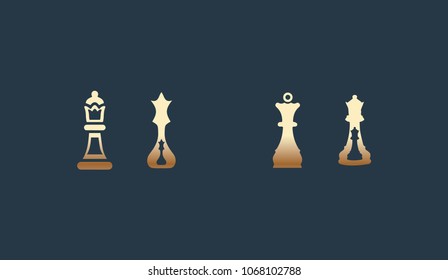 Set of Chess Icon Logo Design Element