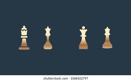 Set of Chess Icon Logo Design Element