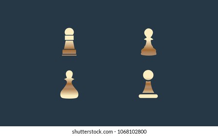Set of Chess Icon Logo Design Element