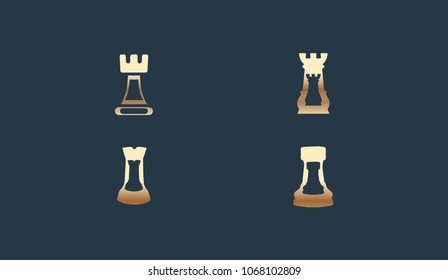 Set of Chess Icon Logo Design Element