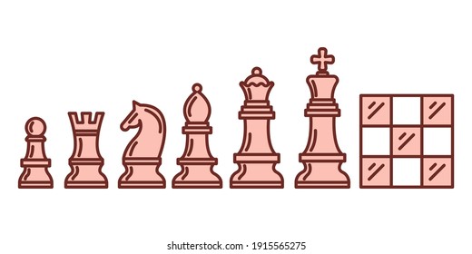 Set of Chess icon. Chess Strategy pack symbol template for graphic and web design collection logo vector illustration