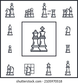 Set of Chess icon. Chess Strategy pack symbol template for graphic and web design collection logo vector illustration