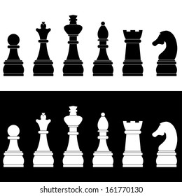 Set of chess icons, vector illustration