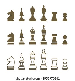 Set of Chess logo design vector illustration, Creative Chess logo design concept template, symbols icons