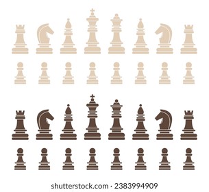 Set of chess piece. Vector.