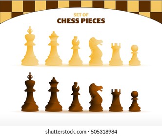 Chess Game Pieces Vector Icons Set Stock Illustration - Download Image Now  - Bishop - Chess Piece, Board Game, Brown - iStock