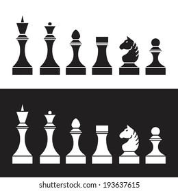 Set of chess pieces (chessmen, chess set), vector illustration