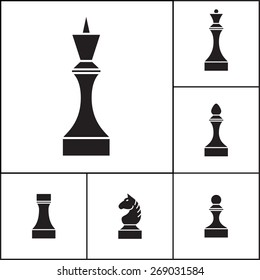 Set of chess pieces (chessmen), vector illustration