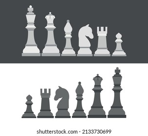 Set Chess Pieces Flet Style Vector Stock Vector (Royalty Free ...