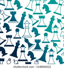 set chess pieces icon pattern