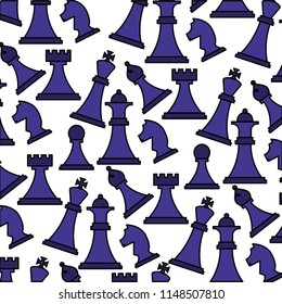 set chess pieces icon pattern