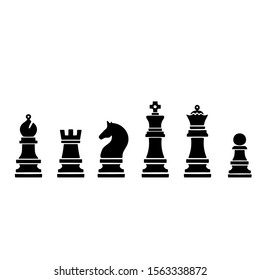 Set of chess pieces on a white background. Vector illustration