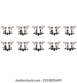 Set of chess pieces on white background