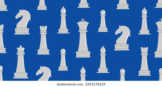 Set of chess pieces pattern in trendy style.